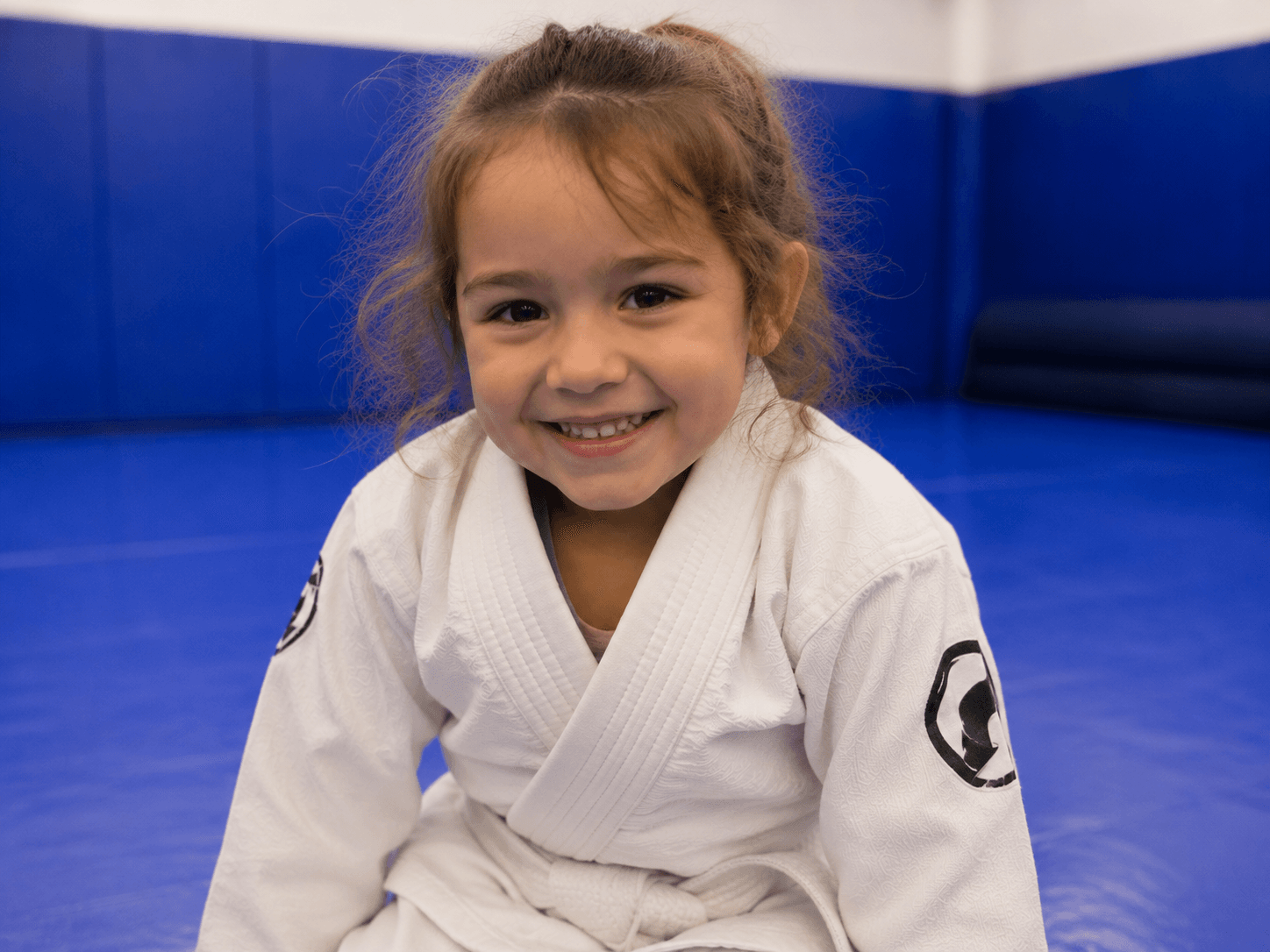 Young student training during a Pre-K Brazilian Jiu-Jitsu class at Master Pete's BJJ Academy