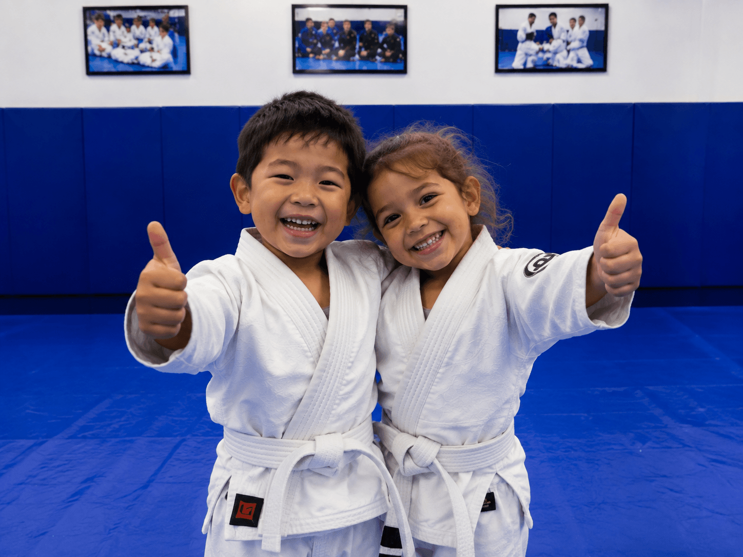 Young student training during a Pre-K Brazilian Jiu-Jitsu class at Master Pete's BJJ Academy